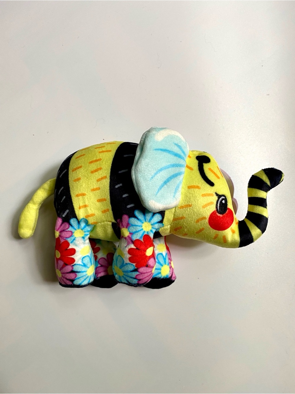 Pop Art Soft  Bumble bee flowers Popcorn Elephant Soft Plush, NEW